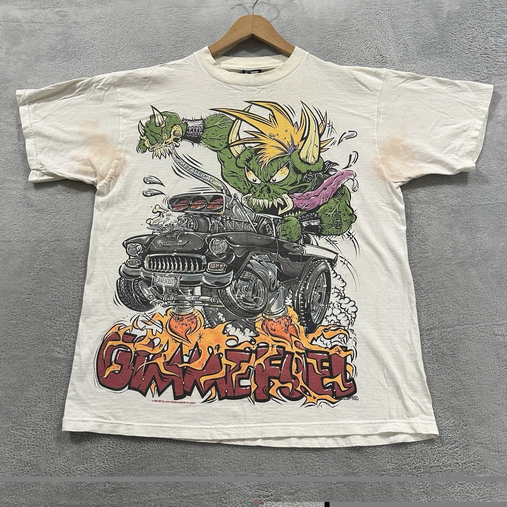 Y2K 1997 Metallica Gimme Fuel Tour Shirt XL Lil Daddy Roth Giant SingleStitch